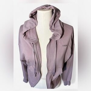 DKNY Cropped Full Zip Hoodie Muted Lavender Small 4/6  Loungewear Athleisure